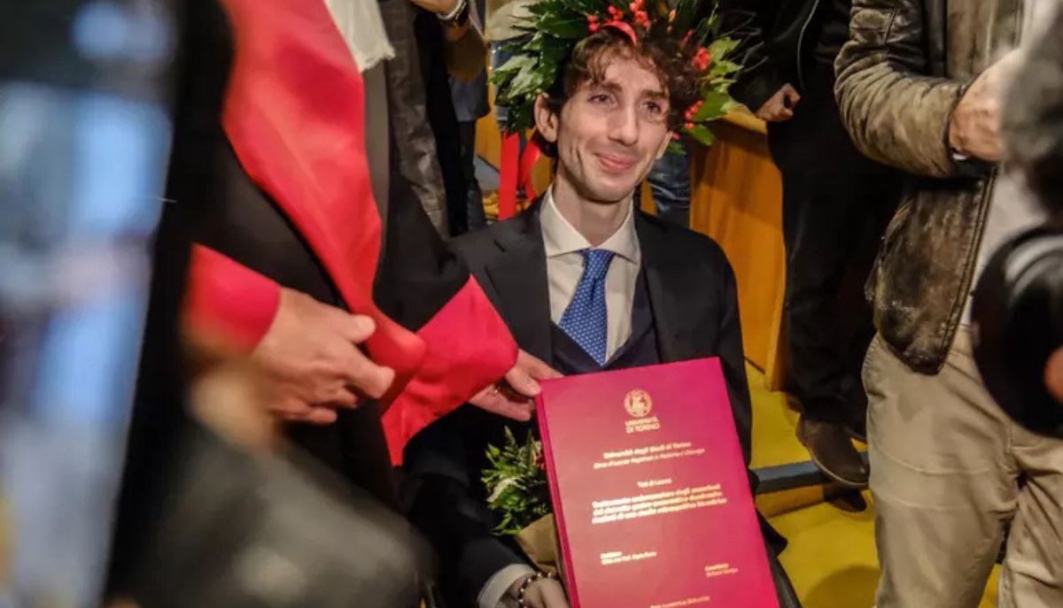 L'étudiant handicapé par un accident chez les diplômés Murazzi de Turin