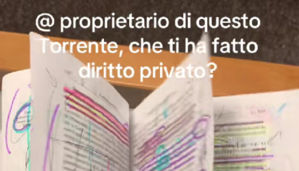 Vidéo virale Droit Privé TikTok : livre griffonné