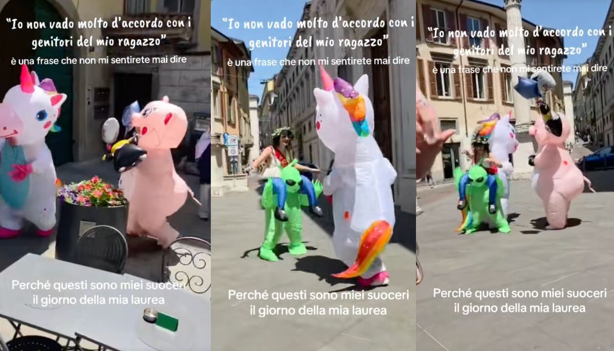 La belle-famille en costumes gonflables à la remise des diplômes : la vidéo virale